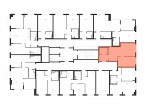 ЖК «Бунинская набережная», планировка 1-комнатной квартиры, 43.00 м²
