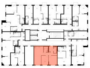 ЖК «Бунинская набережная», планировка 2-комнатной квартиры, 57.70 м²