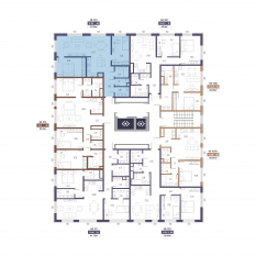 ЖК «Малоохтинский, 68», планировка 2-комнатной квартиры, 78.35 м²