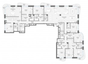 ЖК Дом «Лаврушинский», планировка 8-комнатной квартиры, 453.40 м²