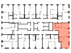 ЖК «2-й Иртышский», планировка 2-комнатной квартиры, 68.70 м²