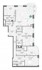 ЖК Дом «Лаврушинский», планировка 4-комнатной квартиры, 227.00 м²