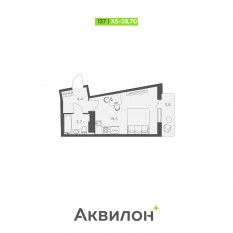ЖК «Аквилон SKY», планировка студии, 28.70 м²