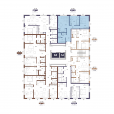 ЖК «Малоохтинский, 68», планировка 2-комнатной квартиры, 66.71 м²
