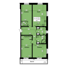 ЖК «Прагма City», планировка 3-комнатной квартиры, 106.40 м²