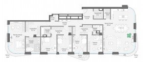 ЖК Дом «Лаврушинский», планировка 5-комнатной квартиры, 243.50 м²