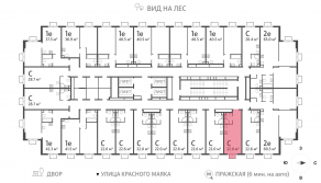 ЖК «ParkSide», планировка студии, 21.40 м²