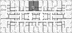 ЖК «MOD», планировка 1-комнатной квартиры, 43.39 м²