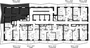 ЖК «Селигер Сити», планировка 2-комнатной квартиры, 65.29 м²