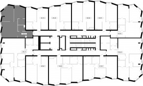 ЖК «MOD», планировка 2-комнатной квартиры, 65.33 м²