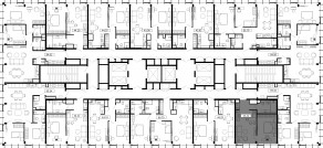 ЖК «MOD», планировка 1-комнатной квартиры, 43.62 м²