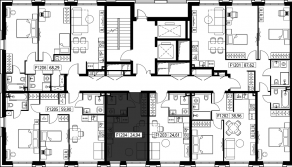 ЖК «Селигер Сити», планировка студии, 25.08 м²