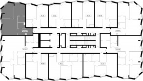 ЖК «MOD», планировка 2-комнатной квартиры, 65.60 м²
