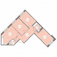 ЖК «Огни Залива», планировка 3-комнатной квартиры, 83.10 м²