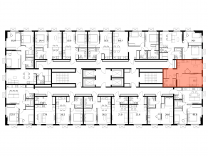 ЖК «Ярославский», планировка 1-комнатной квартиры, 44.10 м²