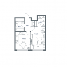 ЖК «iLove», планировка 2-комнатной квартиры, 80.80 м²