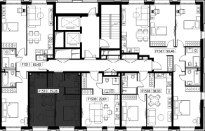 ЖК «Селигер Сити», планировка 1-комнатной квартиры, 39.26 м²