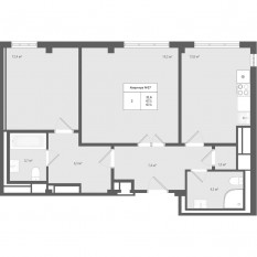 МЖК «Яковлево», планировка 2-комнатной квартиры, 67.10 м²