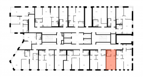 ЖК «Москворечье», планировка студии, 22.70 м²