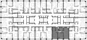 ЖК «MOD», планировка 2-комнатной квартиры, 65.01 м²
