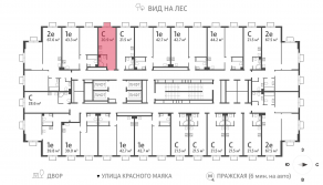 ЖК «ParkSide», планировка студии, 20.90 м²
