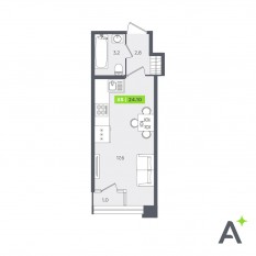 ЖК «FoRest Аквилон», планировка студии, 24.10 м²