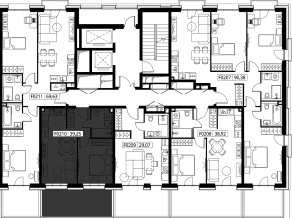 ЖК «Селигер Сити», планировка 1-комнатной квартиры, 44.37 м²