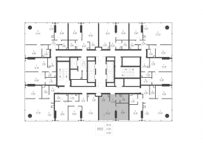 МФК «SLAVA», планировка 1-комнатной квартиры, 43.00 м²
