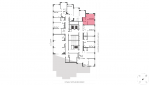 ЖК «Марк», планировка 1-комнатной квартиры, 39.00 м²