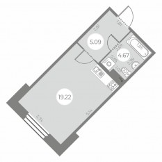 ЖК «Огни Залива», планировка студии, 28.98 м²