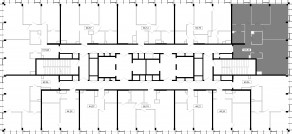 ЖК «MOD», планировка 3-комнатной квартиры, 107.45 м²