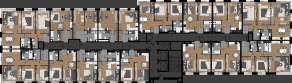 МФК «Зорге 9», планировка 2-комнатной квартиры, 57.90 м²