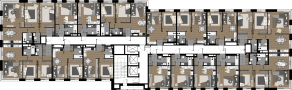 МФК «Зорге 9», планировка 2-комнатной квартиры, 58.00 м²