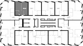 ЖК «MOD», планировка 1-комнатной квартиры, 41.99 м²