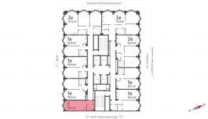 ЖК «ЗИЛАРТ», планировка студии, 26.30 м²