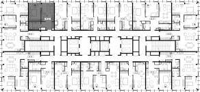 ЖК «MOD», планировка 1-комнатной квартиры, 43.61 м²