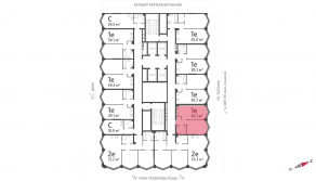 ЖК «ЗИЛАРТ», планировка 1-комнатной квартиры, 39.30 м²