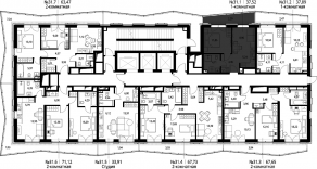 ЖК «Селигер Сити», планировка 1-комнатной квартиры, 38.33 м²