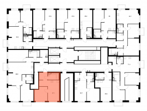 ЖК «Бунинская набережная», планировка 1-комнатной квартиры, 37.10 м²