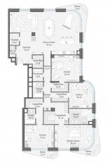 ЖК Дом «Лаврушинский», планировка 4-комнатной квартиры, 267.10 м²