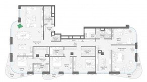 ЖК Дом «Лаврушинский», планировка 6-комнатной квартиры, 317.50 м²