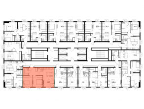 ЖК «Ярославский», планировка 2-комнатной квартиры, 58.70 м²