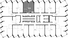 ЖК «MOD», планировка 1-комнатной квартиры, 43.40 м²