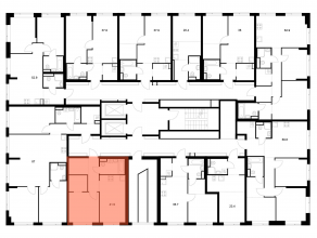 ЖК «Бунинская набережная», планировка 1-комнатной квартиры, 41.90 м²