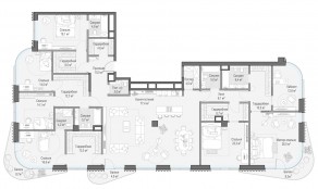 ЖК Дом «Лаврушинский», планировка 6-комнатной квартиры, 316.80 м²