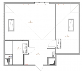 ЖК «Артхаус», планировка 2-комнатной квартиры, 54.70 м²