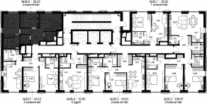 ЖК «Селигер Сити», планировка 2-комнатной квартиры, 58.19 м²
