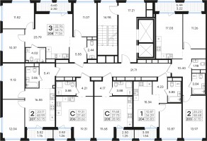 ЖК «GloraX Парголово», планировка 2-комнатной квартиры, 50.75 м²