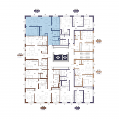 ЖК «Малоохтинский, 68», планировка 2-комнатной квартиры, 78.49 м²