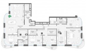 ЖК Дом «Лаврушинский», планировка 6-комнатной квартиры, 316.40 м²